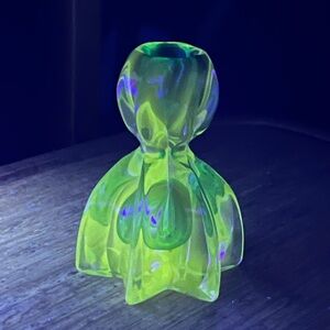 Vtg Murano Sommerso Candle Holder~Teal Encased in Sun-Tinted Purple Clear~Glows